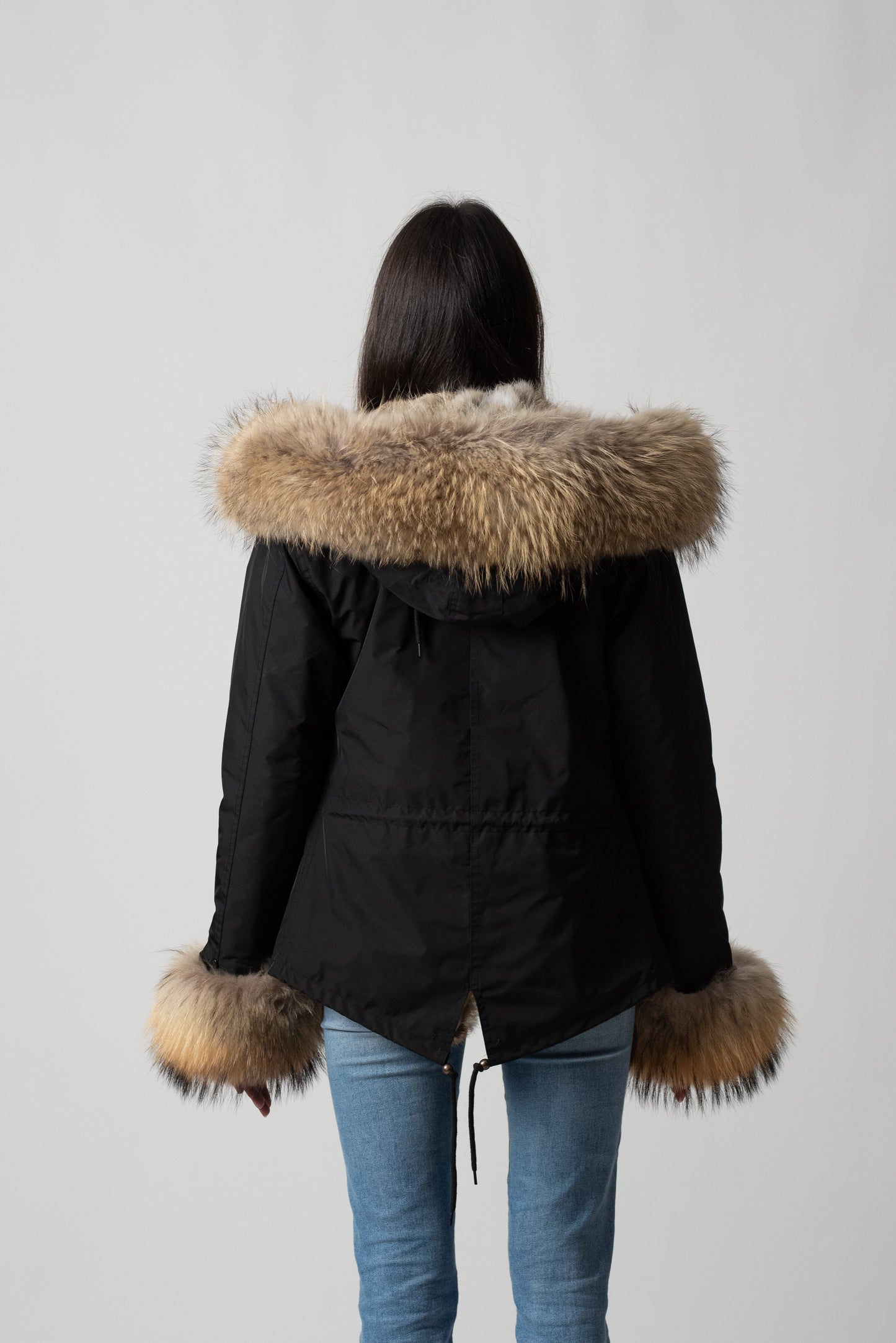 PARKA SHORT BLACK CORTINA CON POLSINI