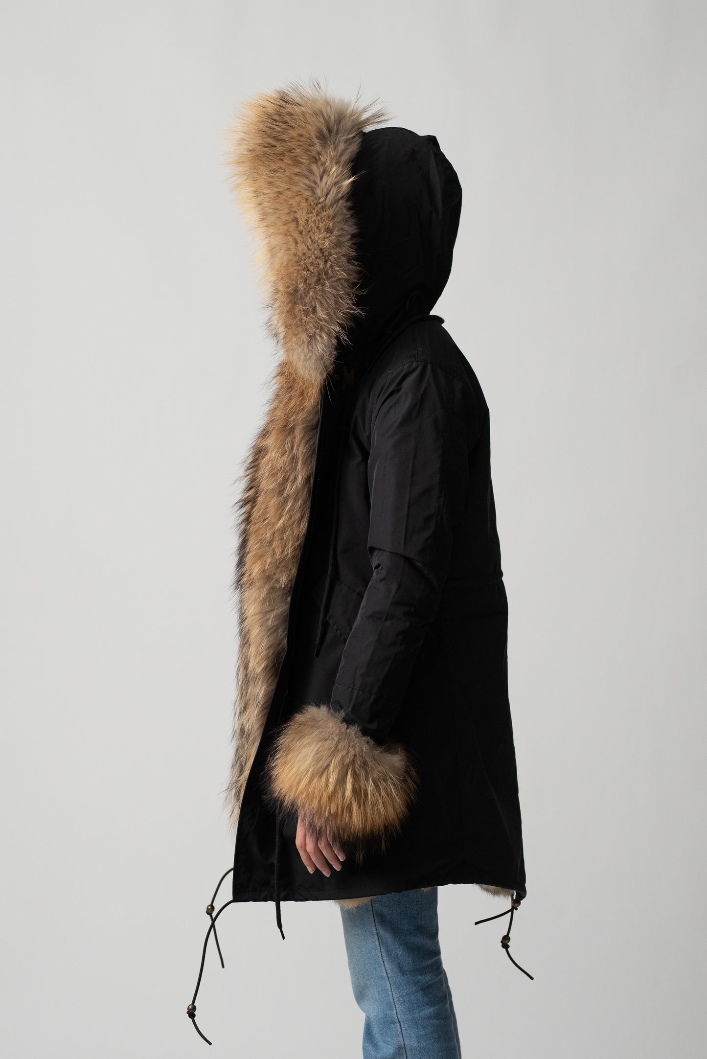 PARKA LONG BLACK ST. MORITZ CON POLSINI