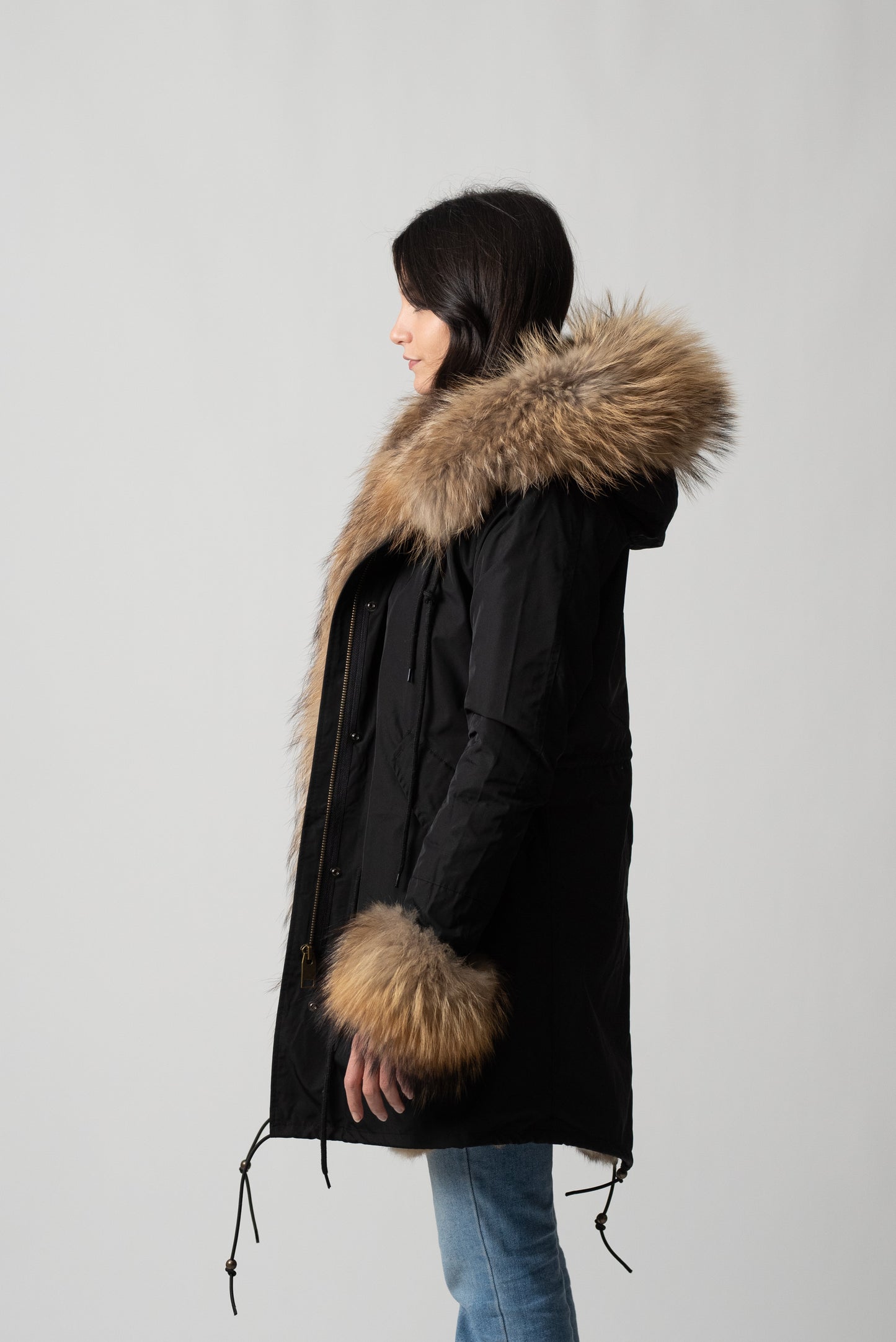 PARKA LONG BLACK ST. MORITZ CON POLSINI