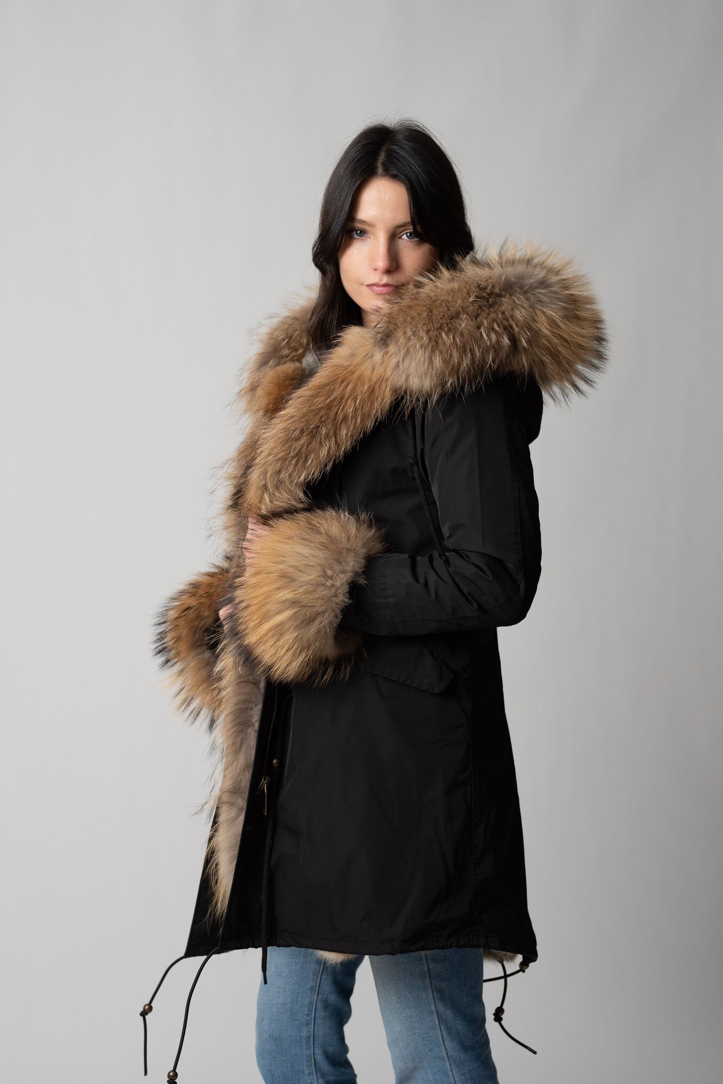 PARKA LONG BLACK ST. MORITZ CON POLSINI