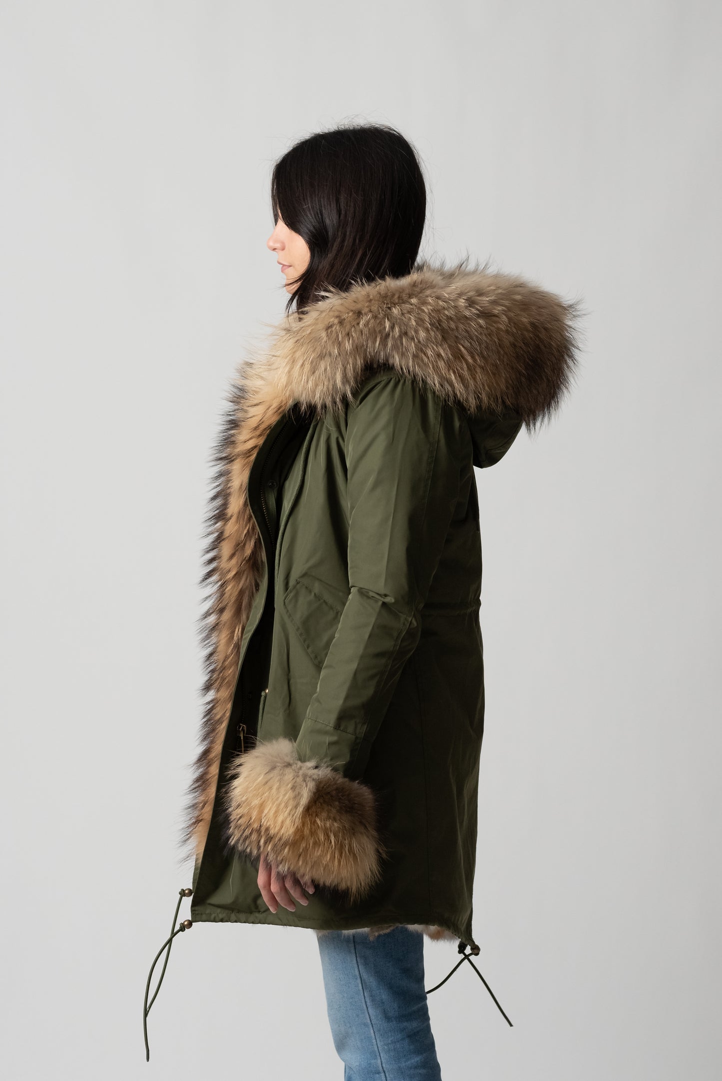 PARKA LONG GREEN ST. MORITZ CON POLSINI