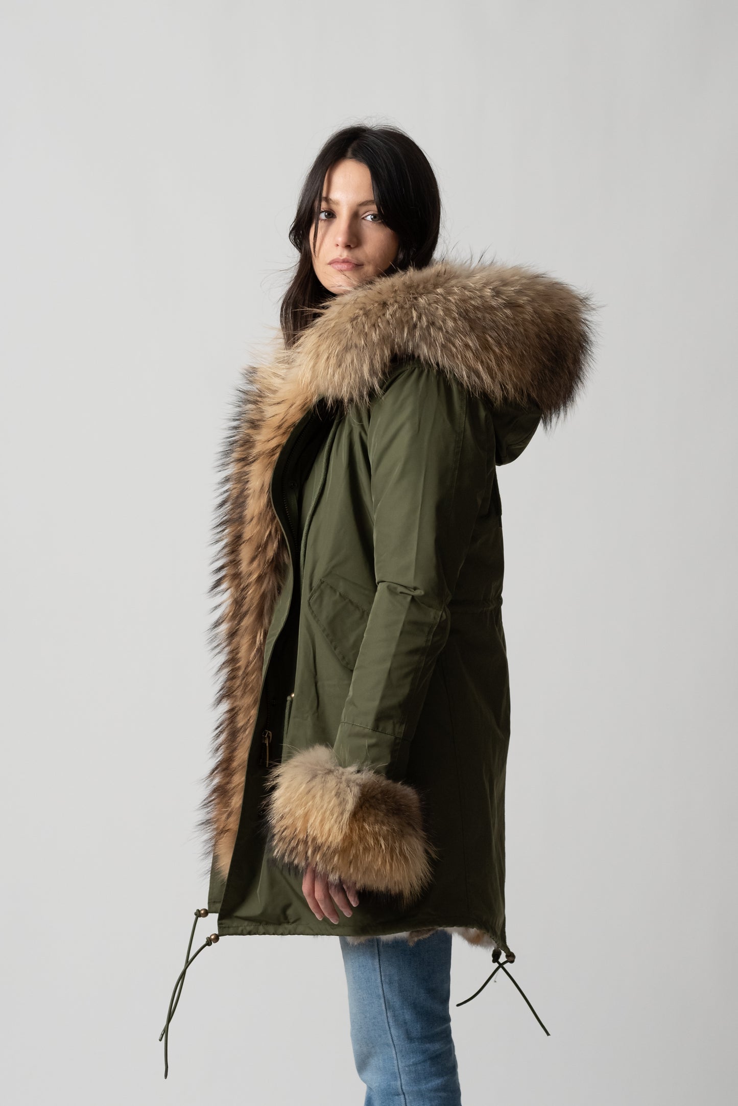 PARKA LONG GREEN ST. MORITZ CON POLSINI