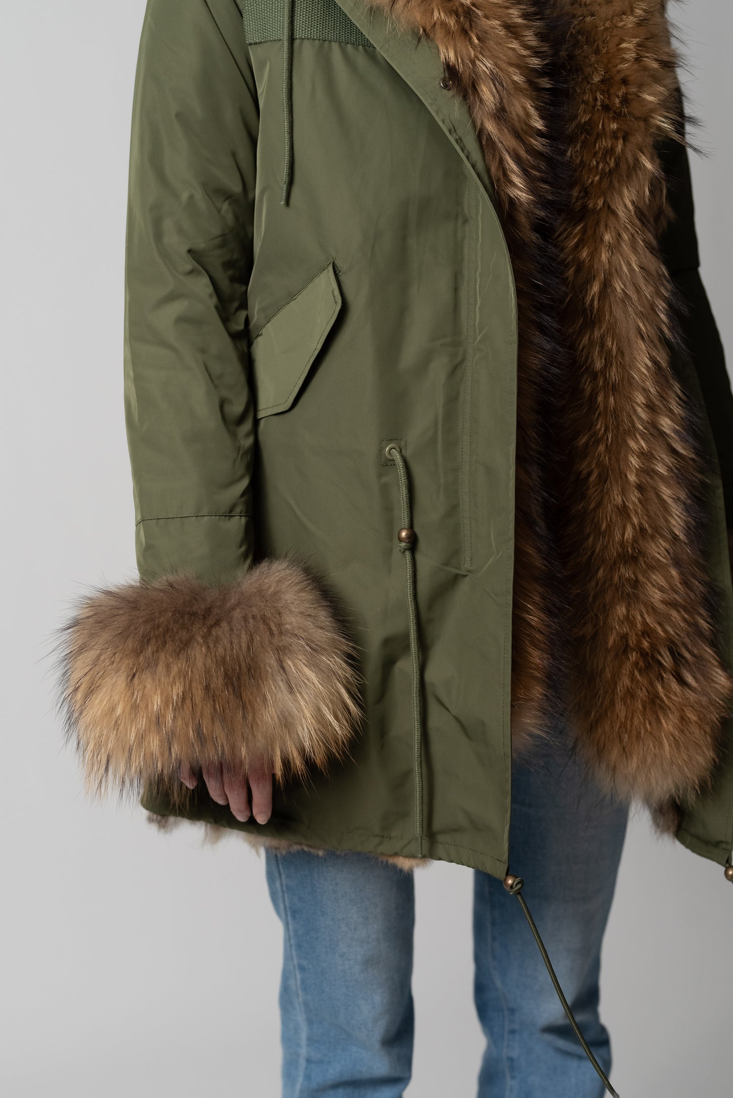PARKA LONG GREEN ST. MORITZ CON POLSINI