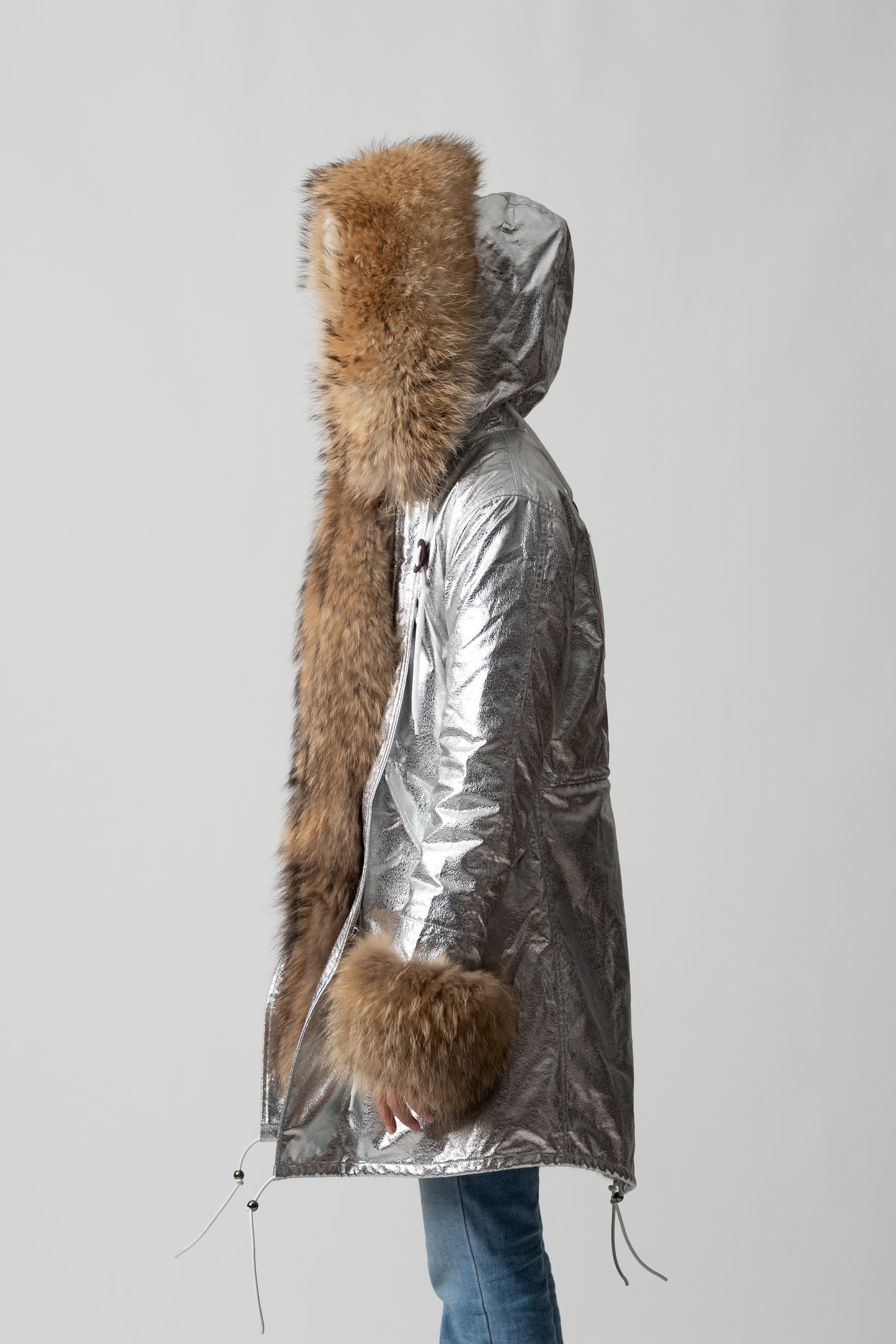 PARKA LONG SILVER ST. MORITZ CON POLSINI