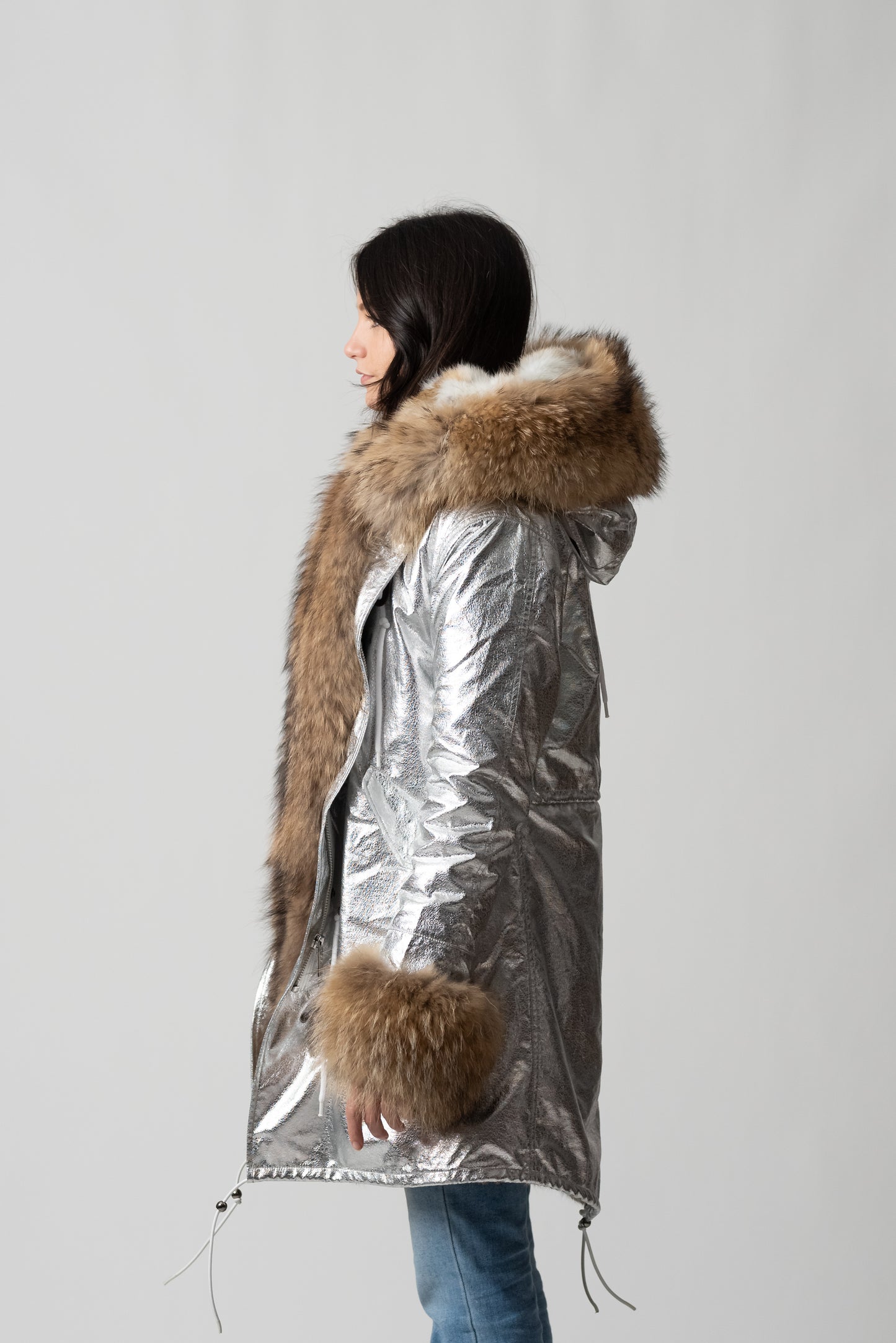 PARKA LONG SILVER ST. MORITZ CON POLSINI