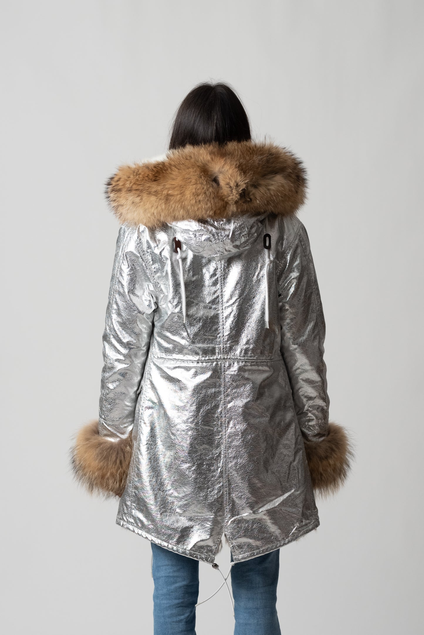 PARKA LONG SILVER ST. MORITZ CON POLSINI