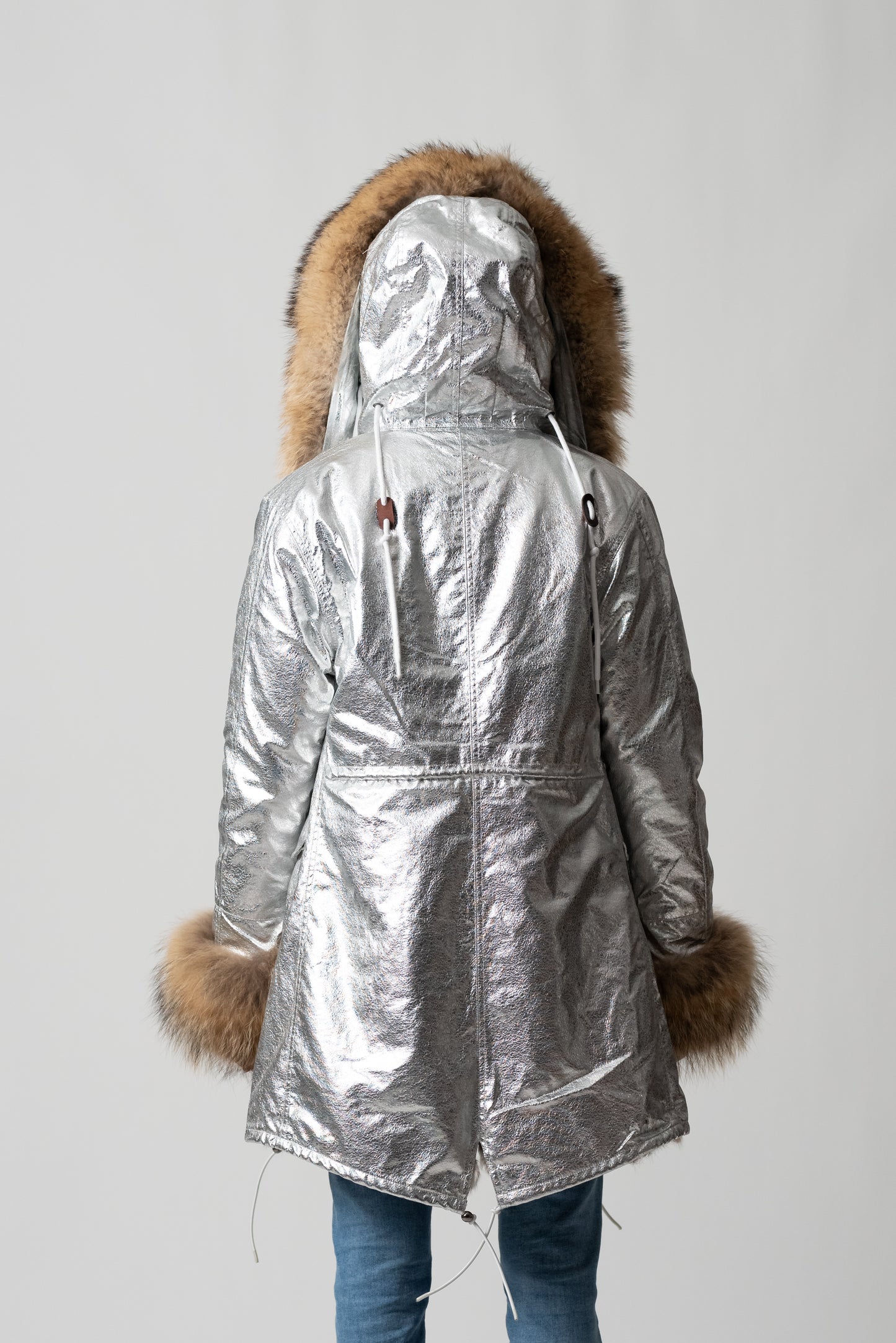 PARKA LONG SILVER ST. MORITZ CON POLSINI