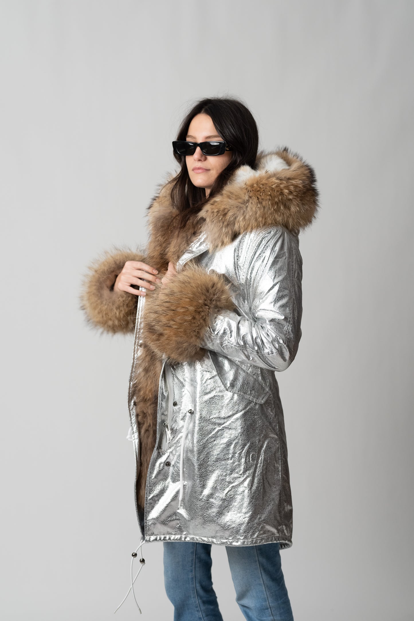 PARKA LONG SILVER ST. MORITZ CON POLSINI