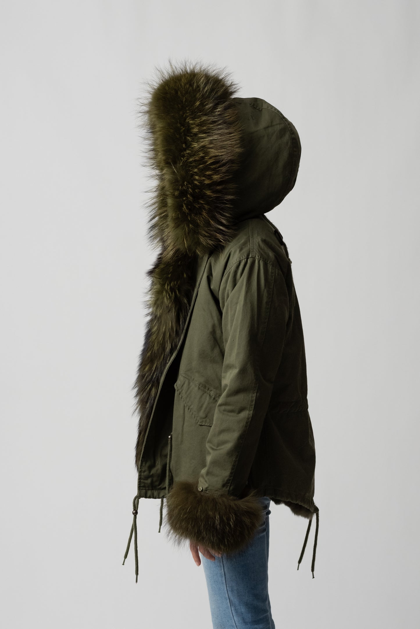 PARKA SHORT GREEN CORTINA VERDE CON POLSINI