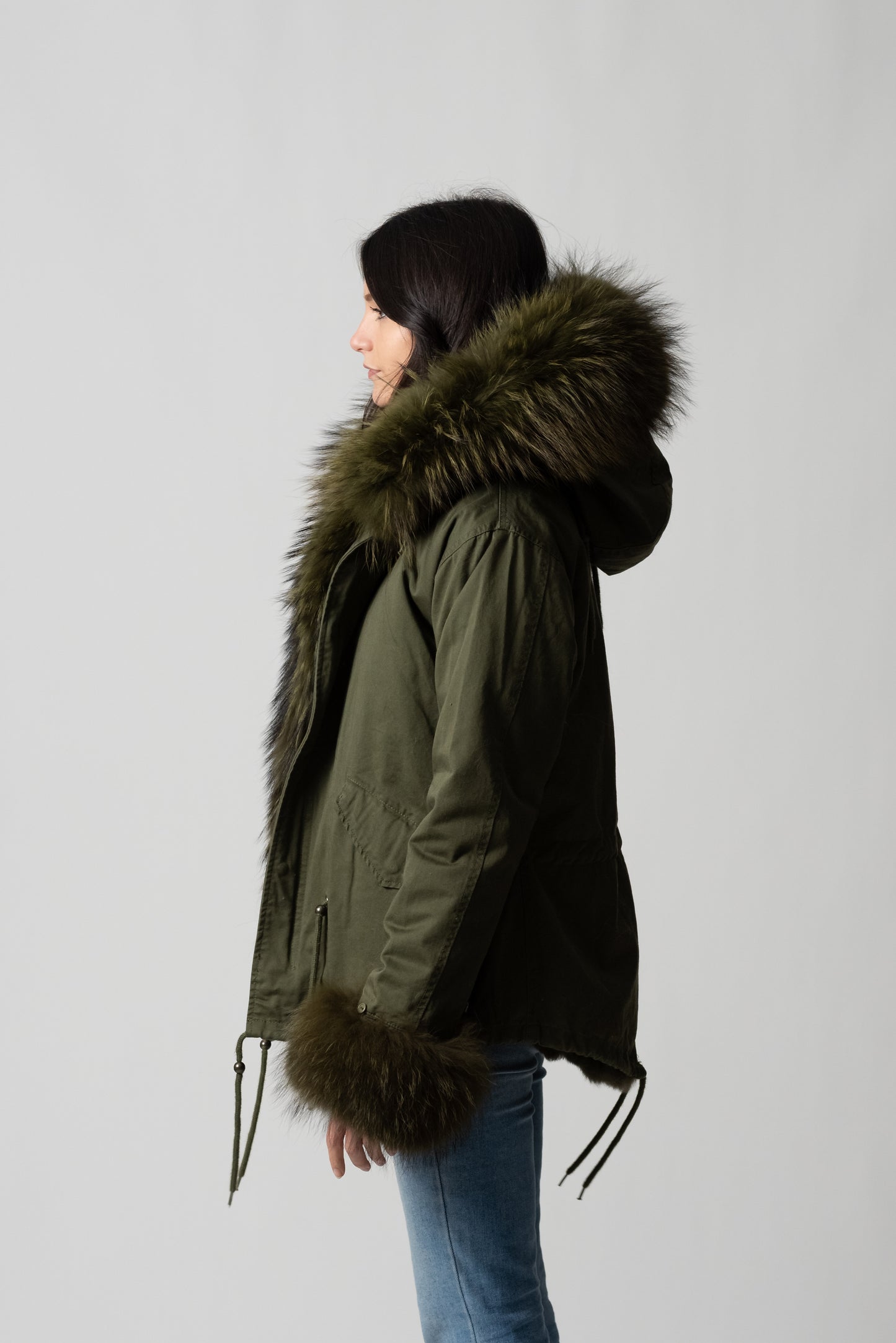 PARKA SHORT GREEN CORTINA VERDE CON POLSINI