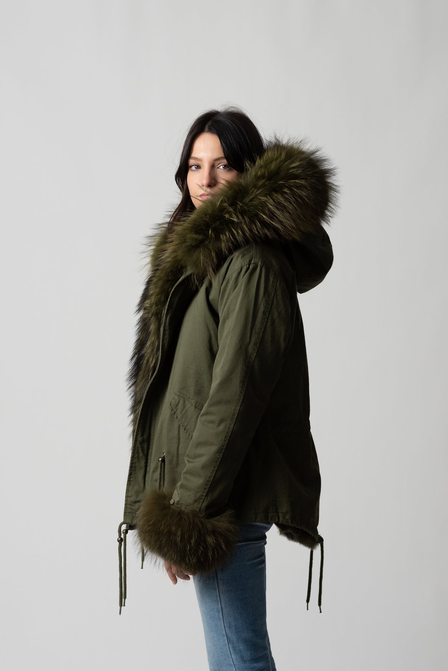 PARKA SHORT GREEN CORTINA VERDE CON POLSINI