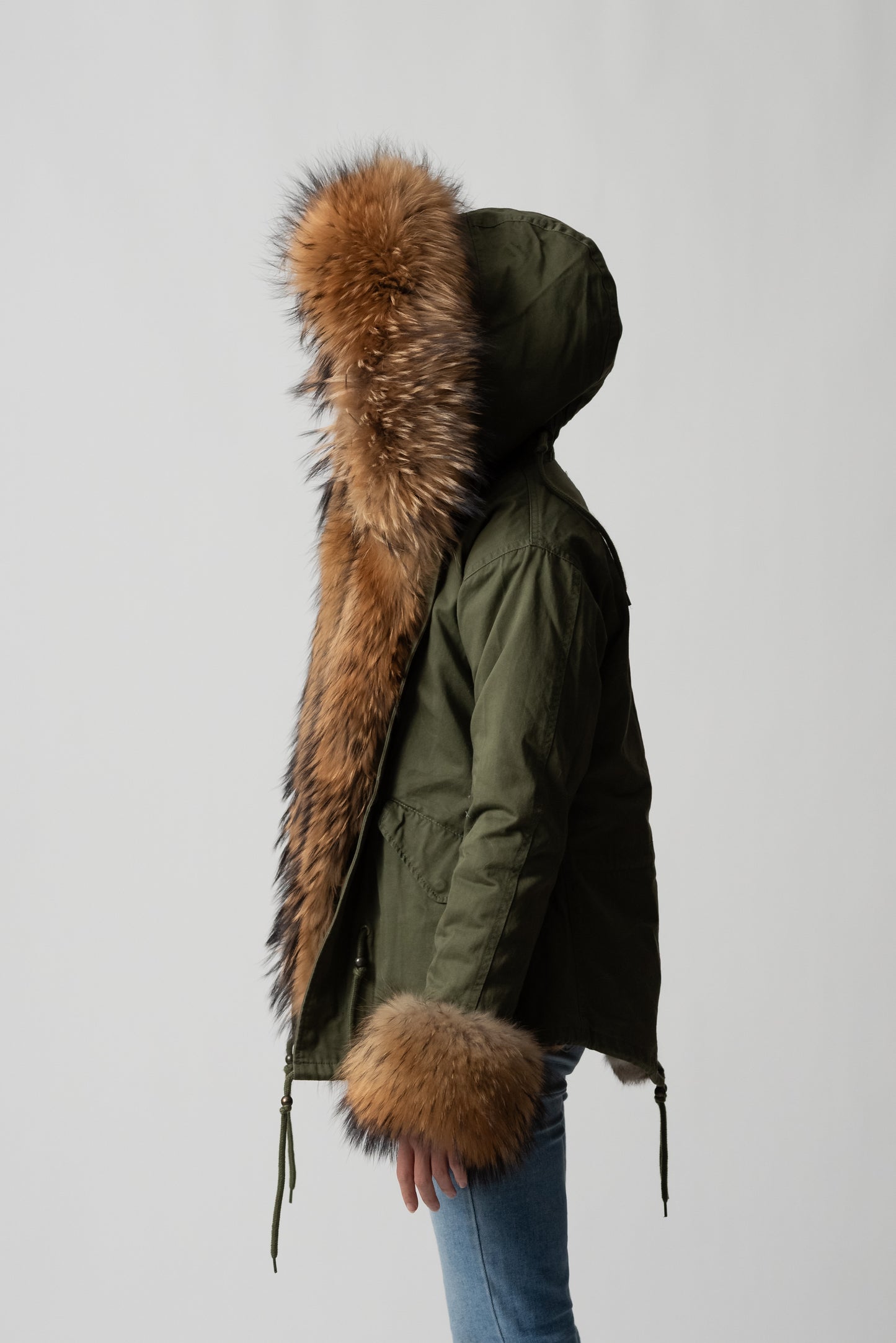 PARKA SHORT GREEN CORTINA CON POLSINI