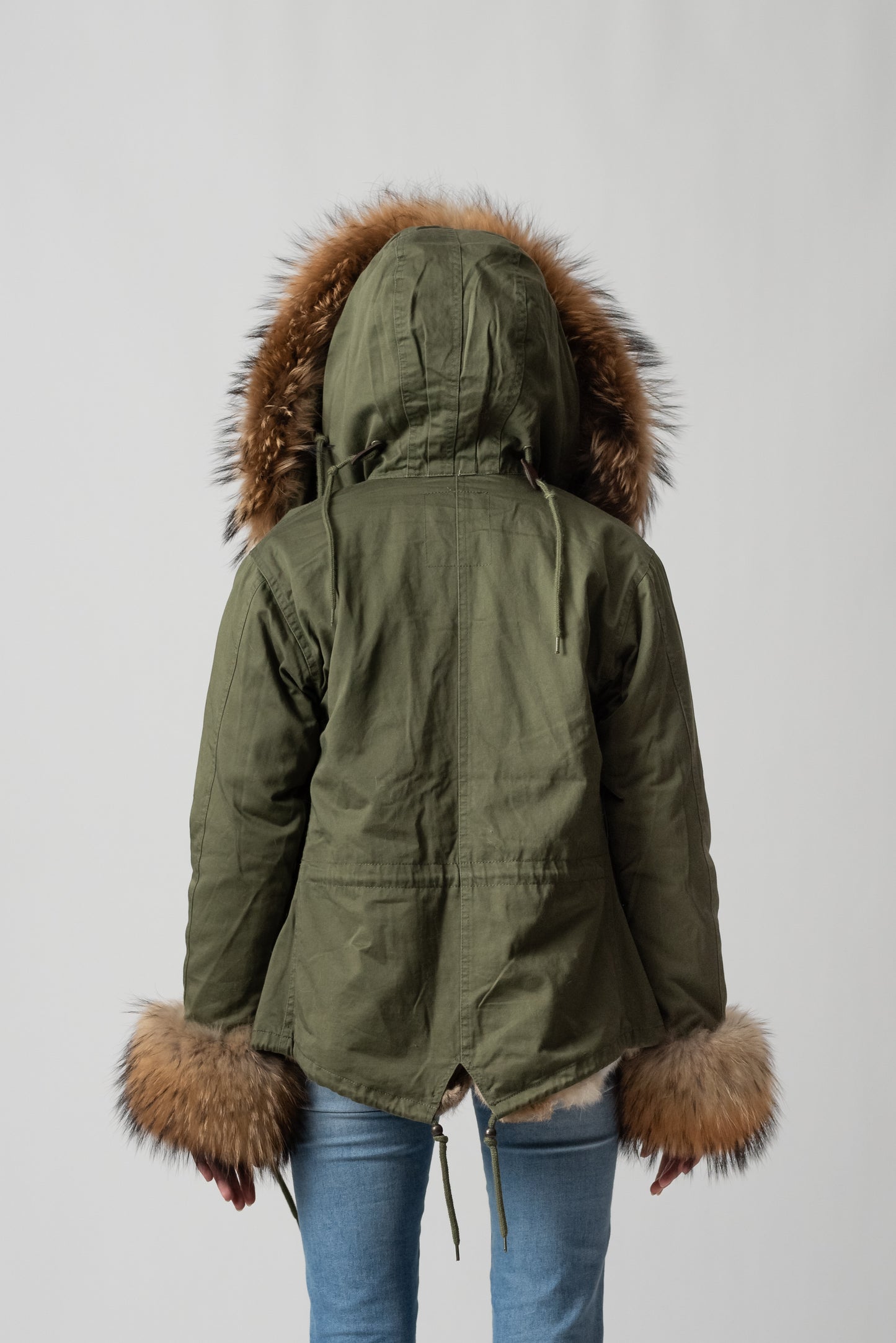 PARKA SHORT GREEN CORTINA CON POLSINI