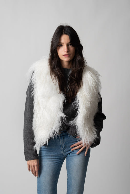 GILET MONGOLIA WHITE